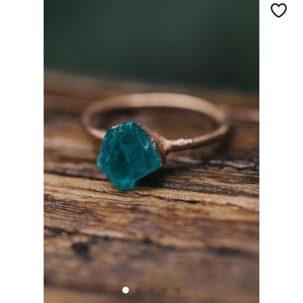 Handmade ring by etsy seller. Raw rock. - Picture 1 of 5